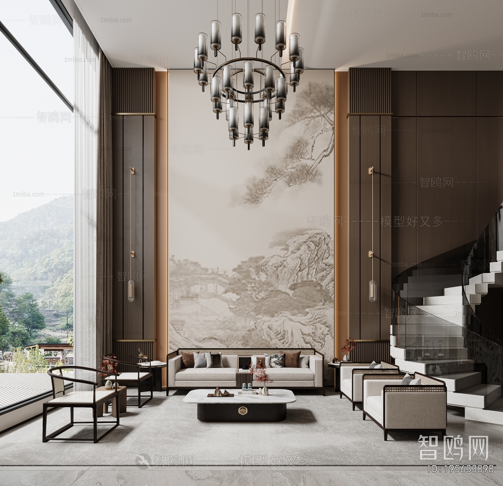 New Chinese Style A Living Room