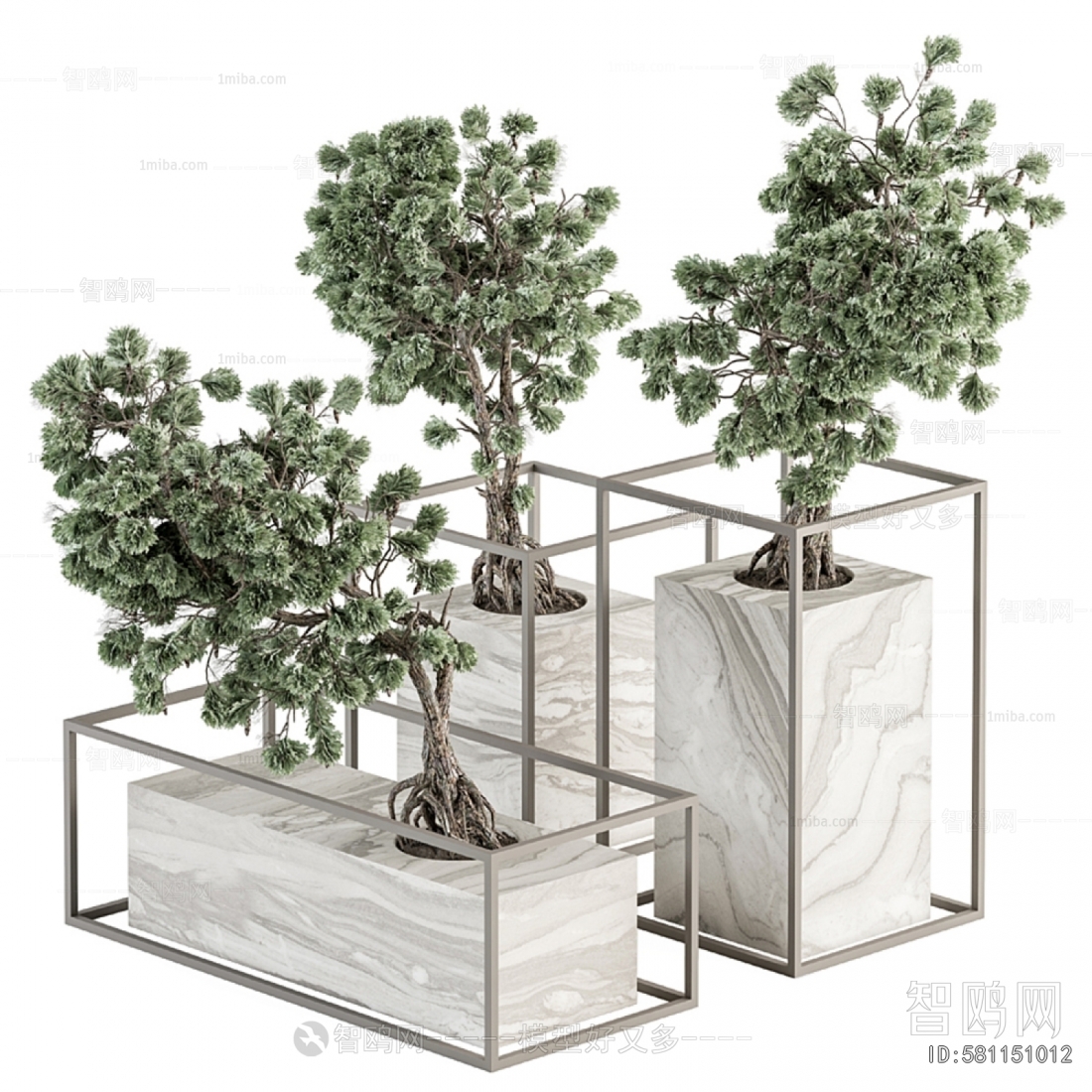 Modern Ground Green Plant Potted Plants