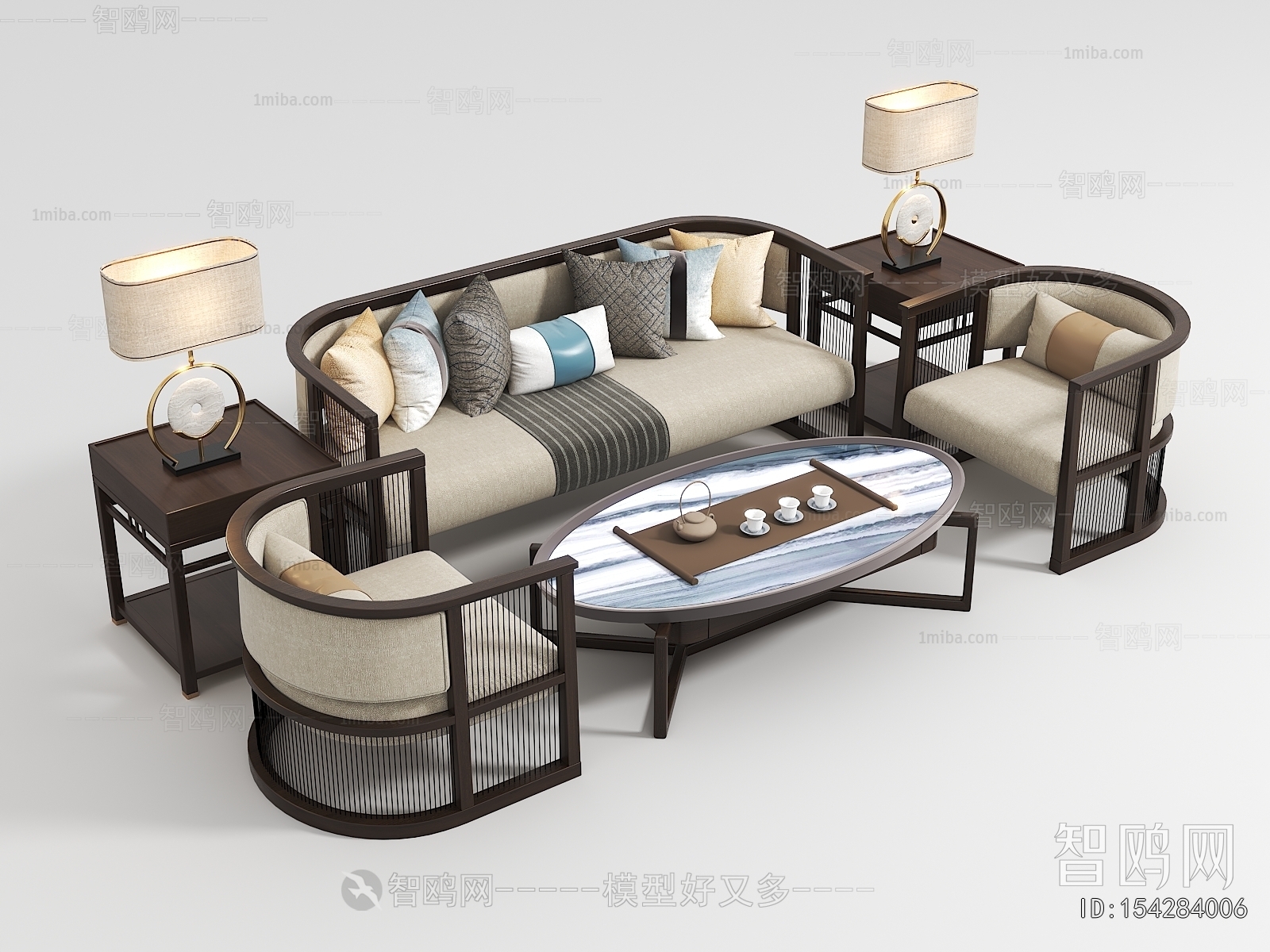 New Chinese Style Sofa Combination