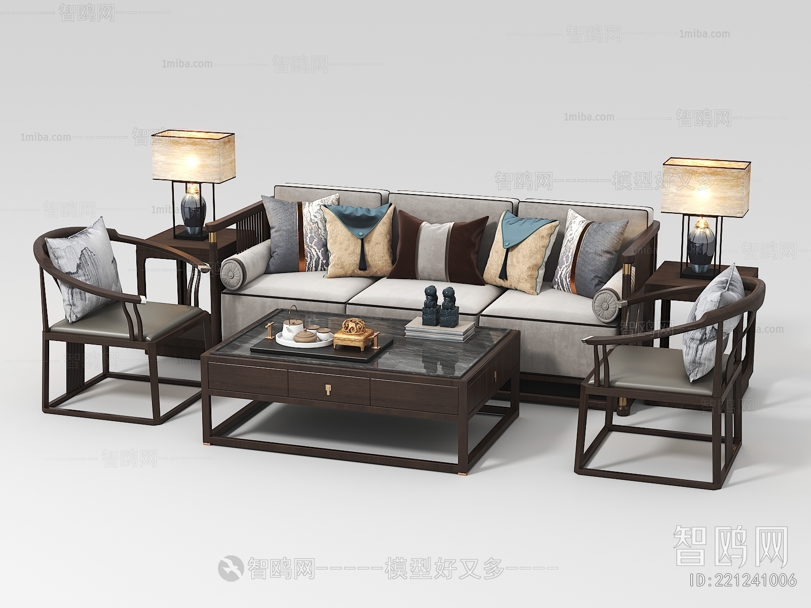 New Chinese Style Sofa Combination