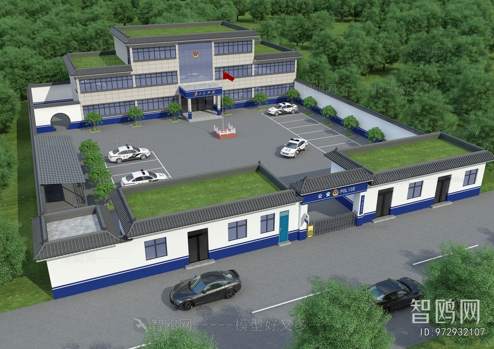 Modern Architectural Bird's-eye View Planning