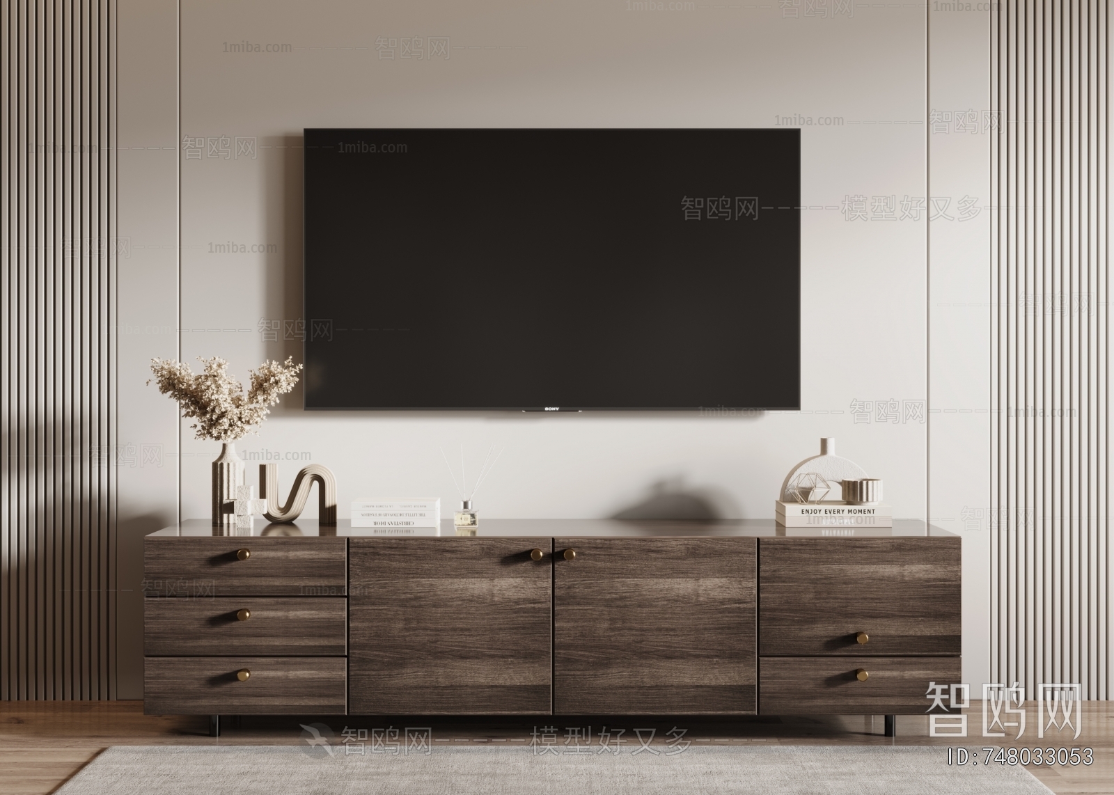 Wabi-sabi Style TV Cabinet