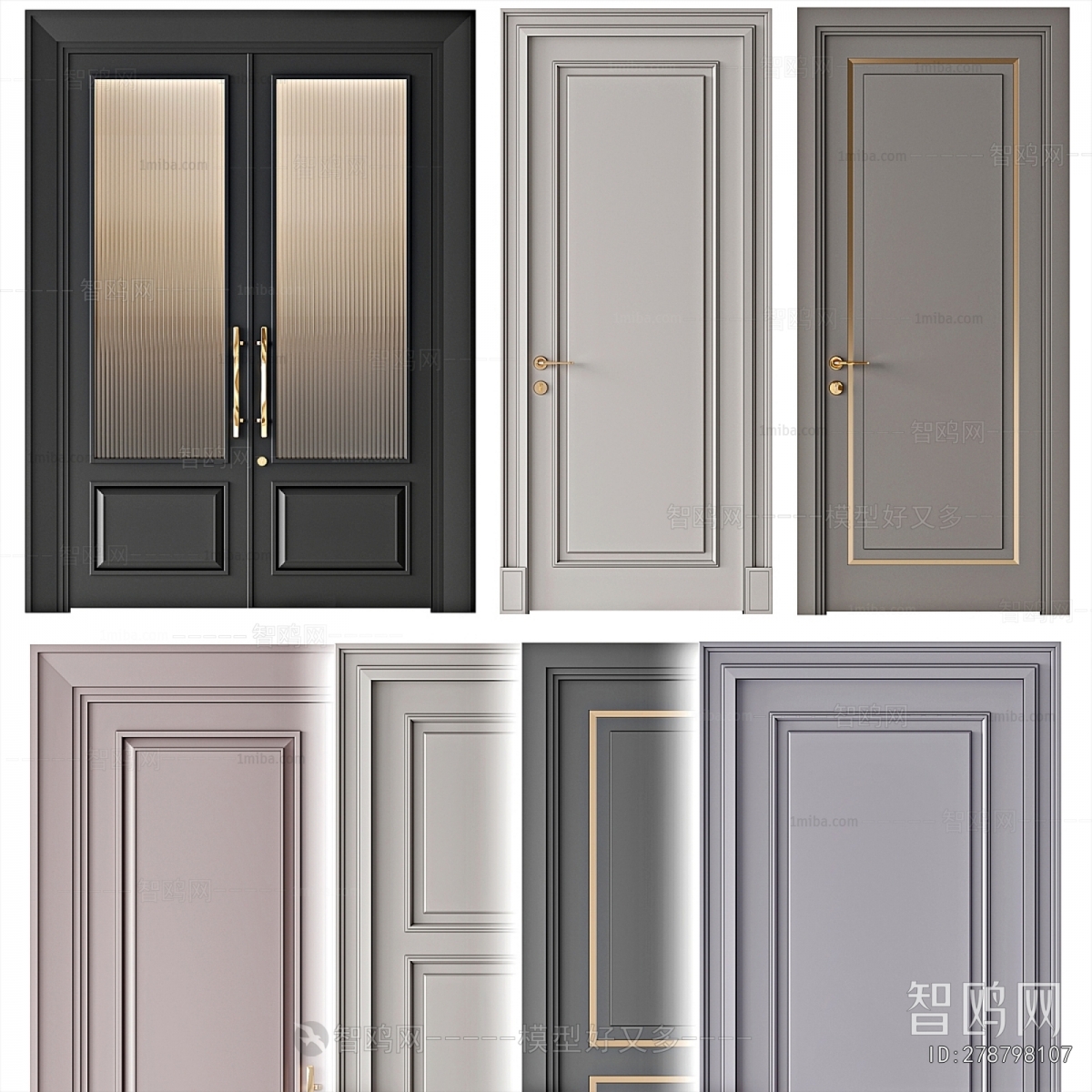 Simple European Style Single Door