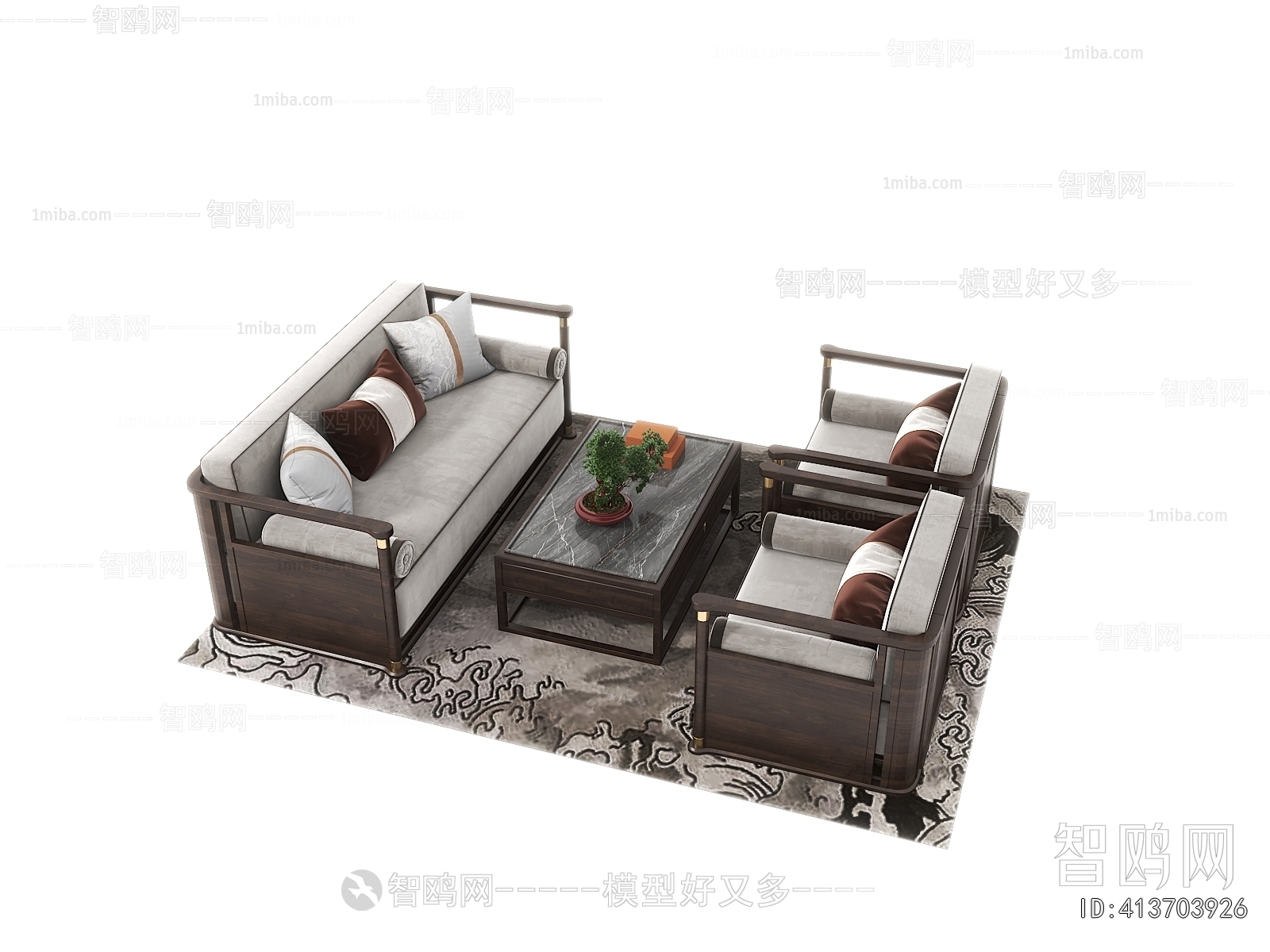 New Chinese Style Sofa Combination