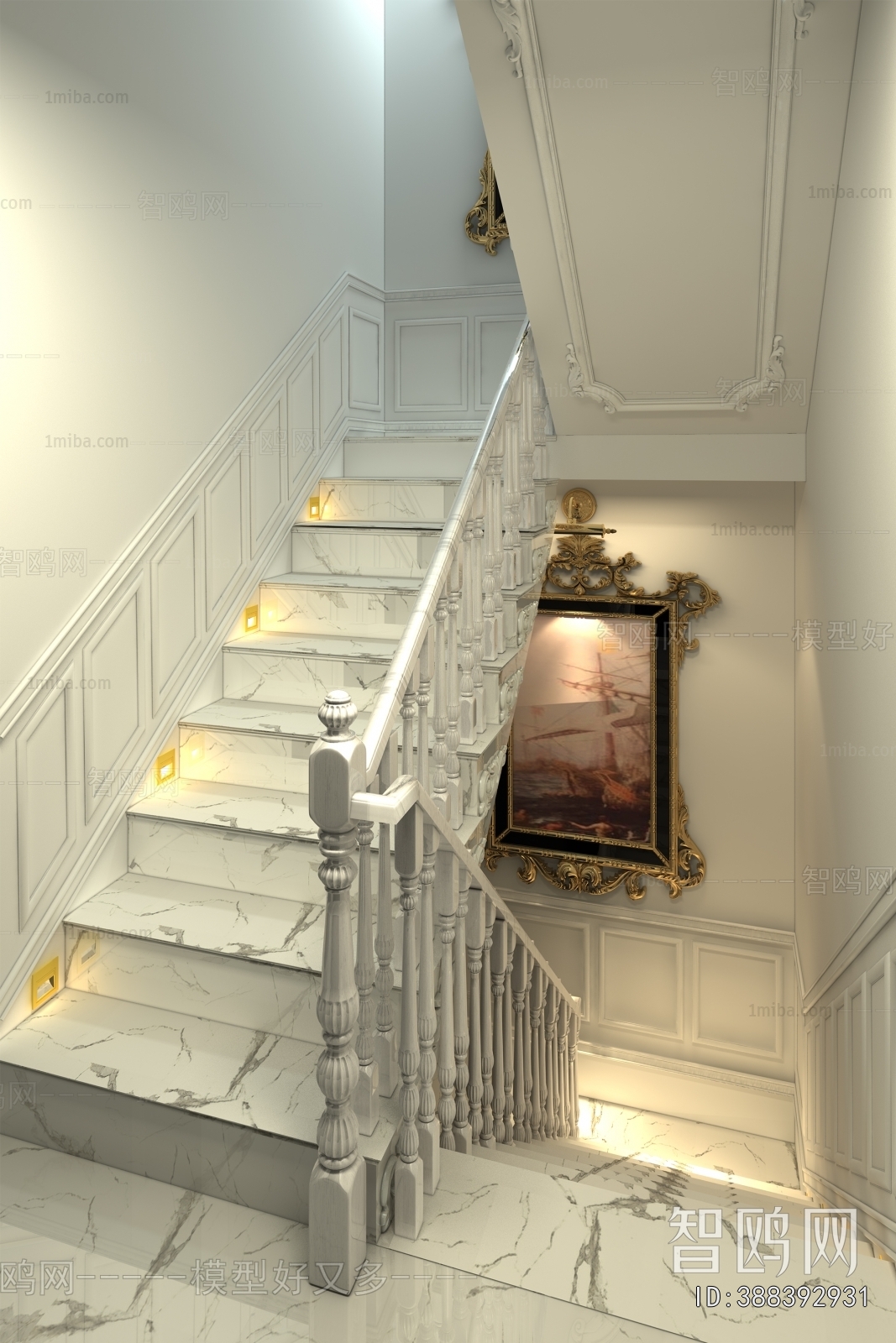 Simple European Style Stairwell