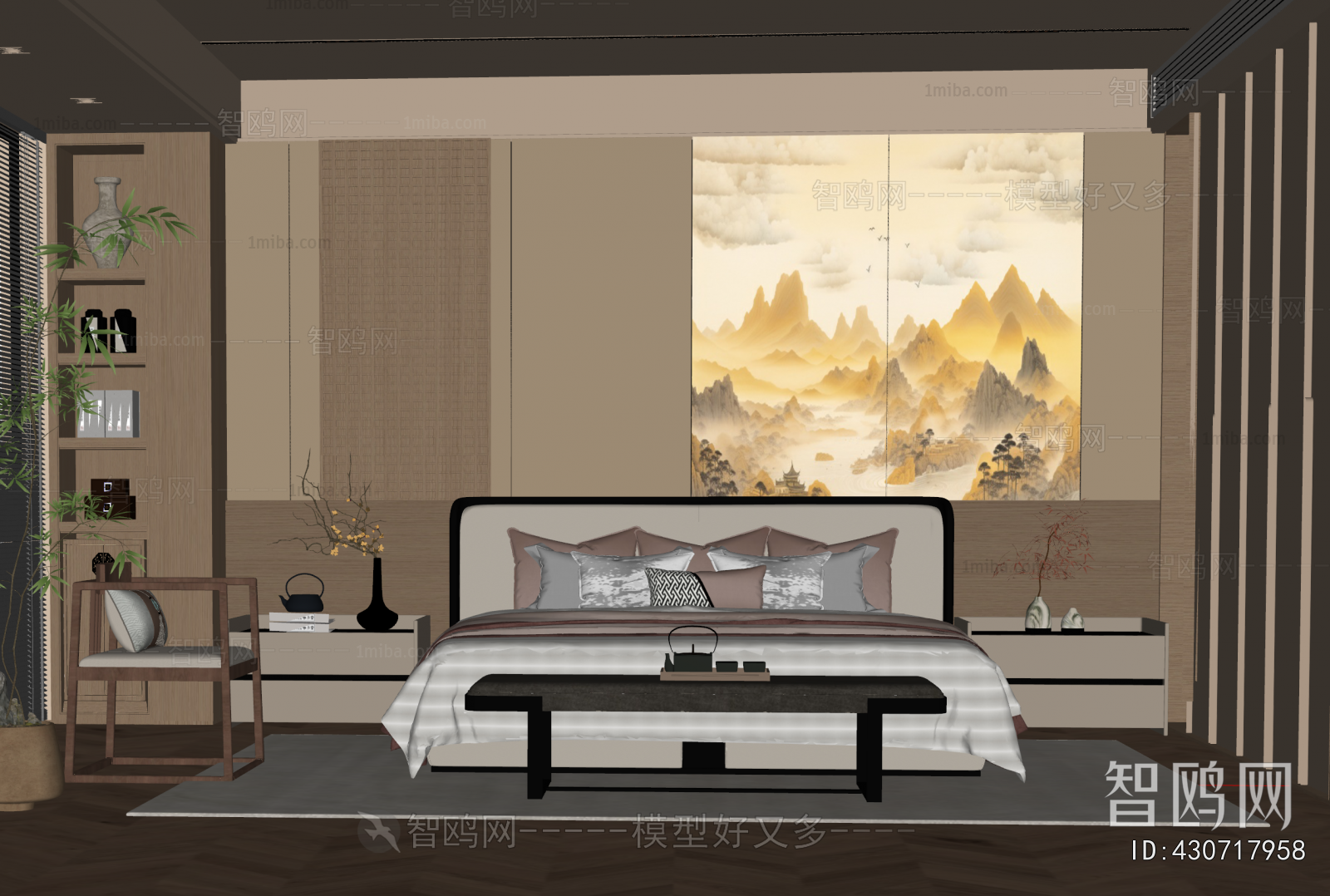 New Chinese Style Bedroom