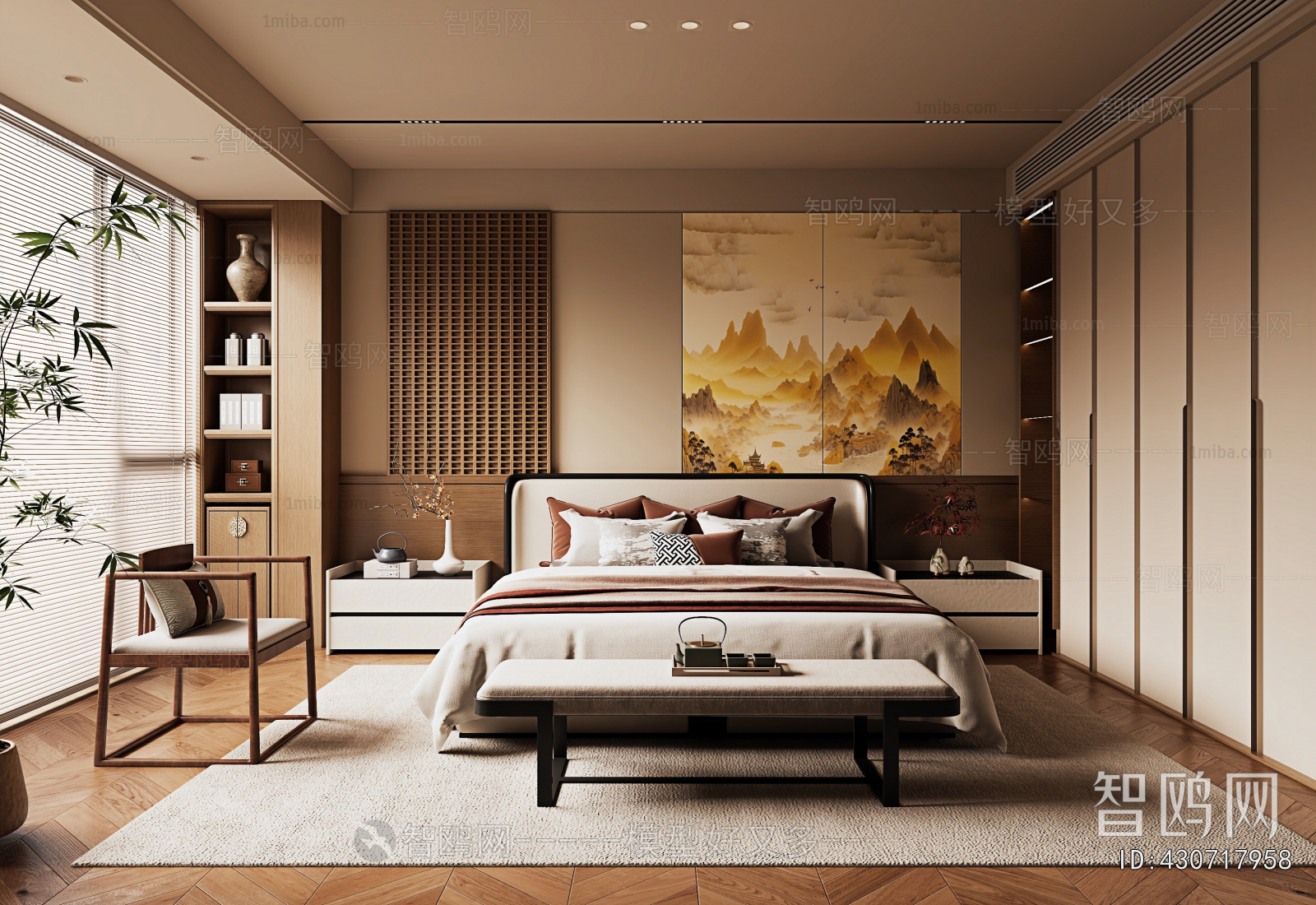 New Chinese Style Bedroom