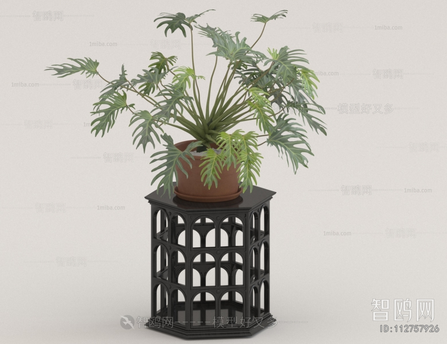 Modern Potted Green Plant