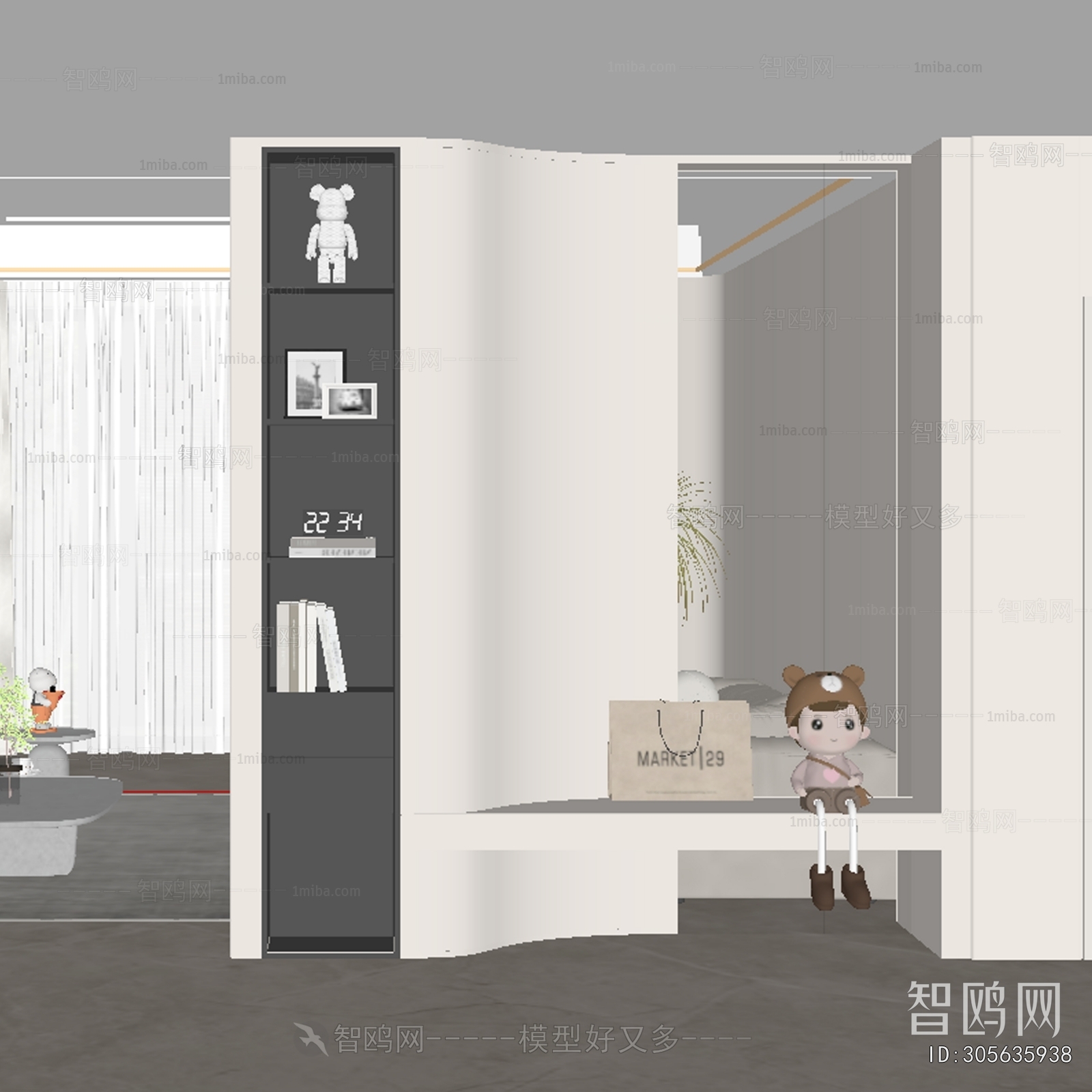 现代玄关隔断过道