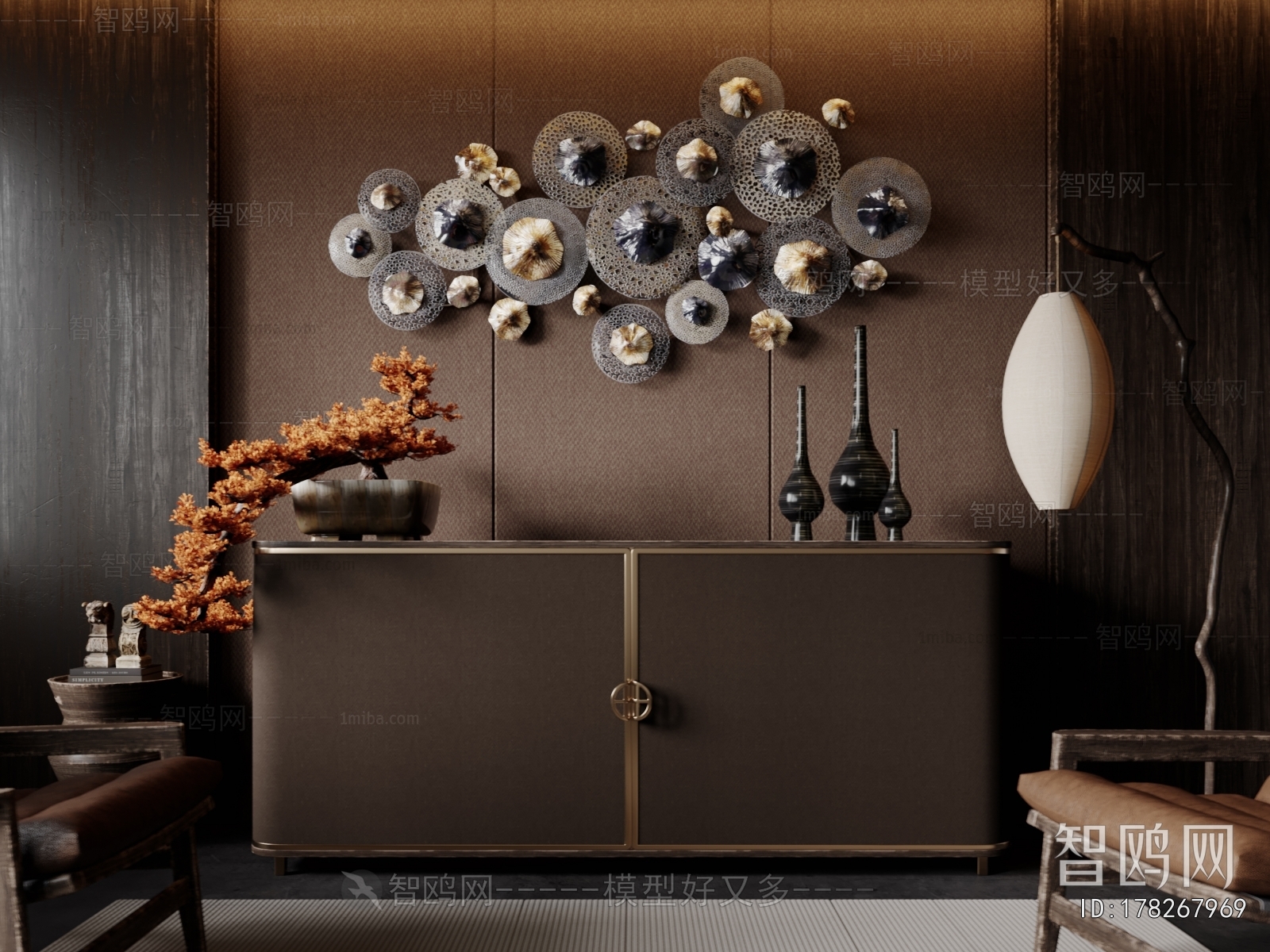 New Chinese Style Side Cabinet