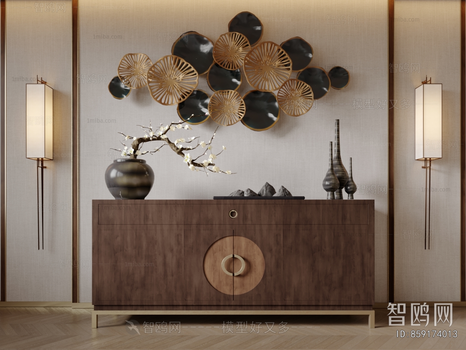 New Chinese Style Side Cabinet