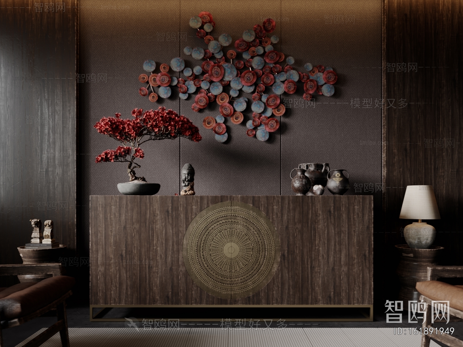 Wabi-sabi Style Side Cabinet