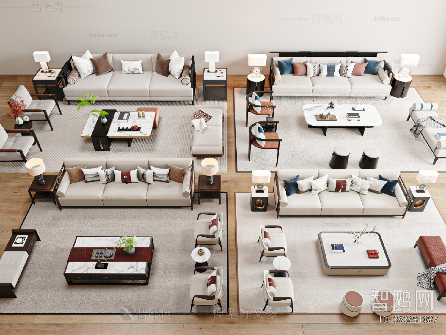 New Chinese Style Sofa Combination