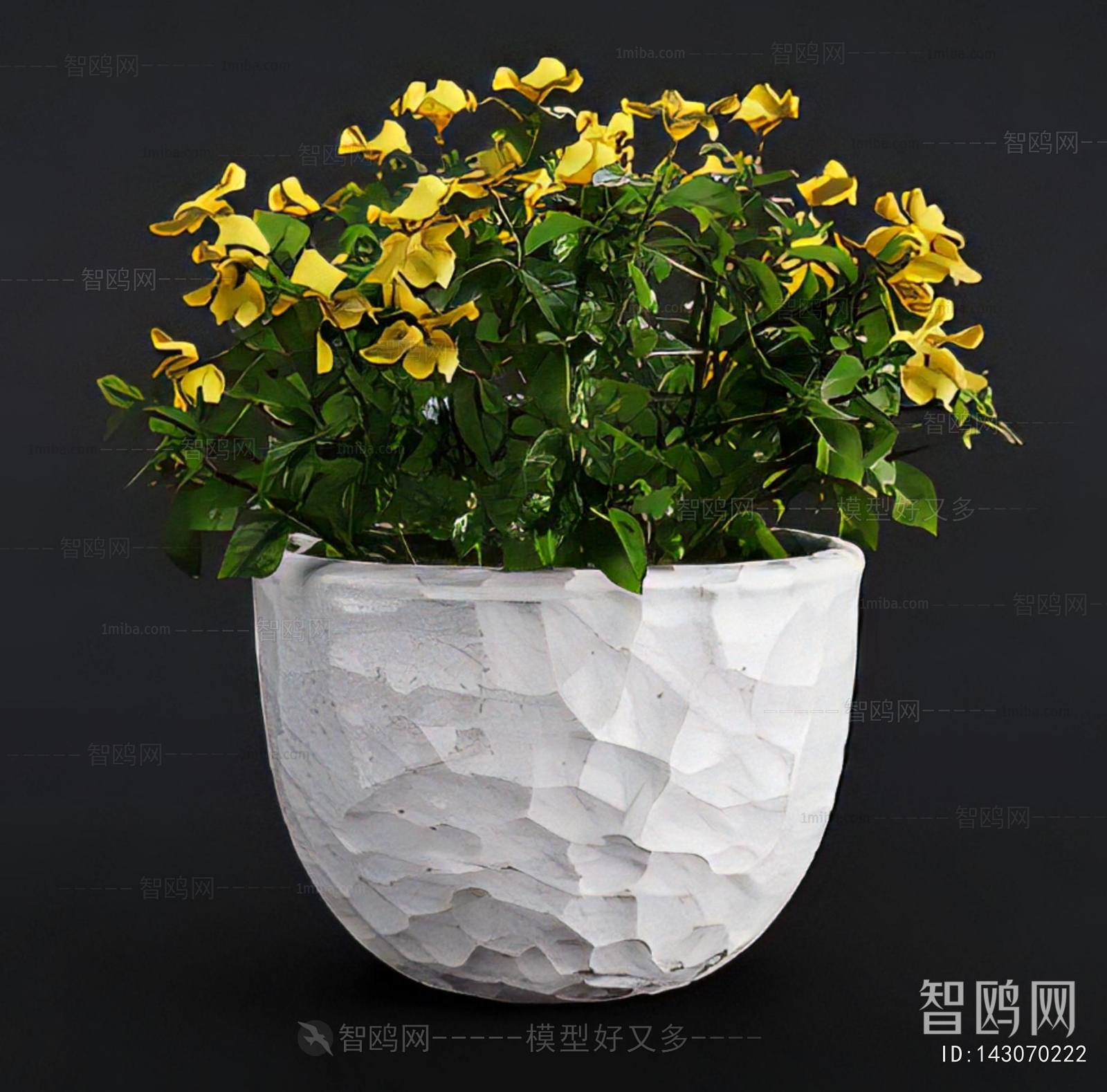 Modern Potted Green Plant