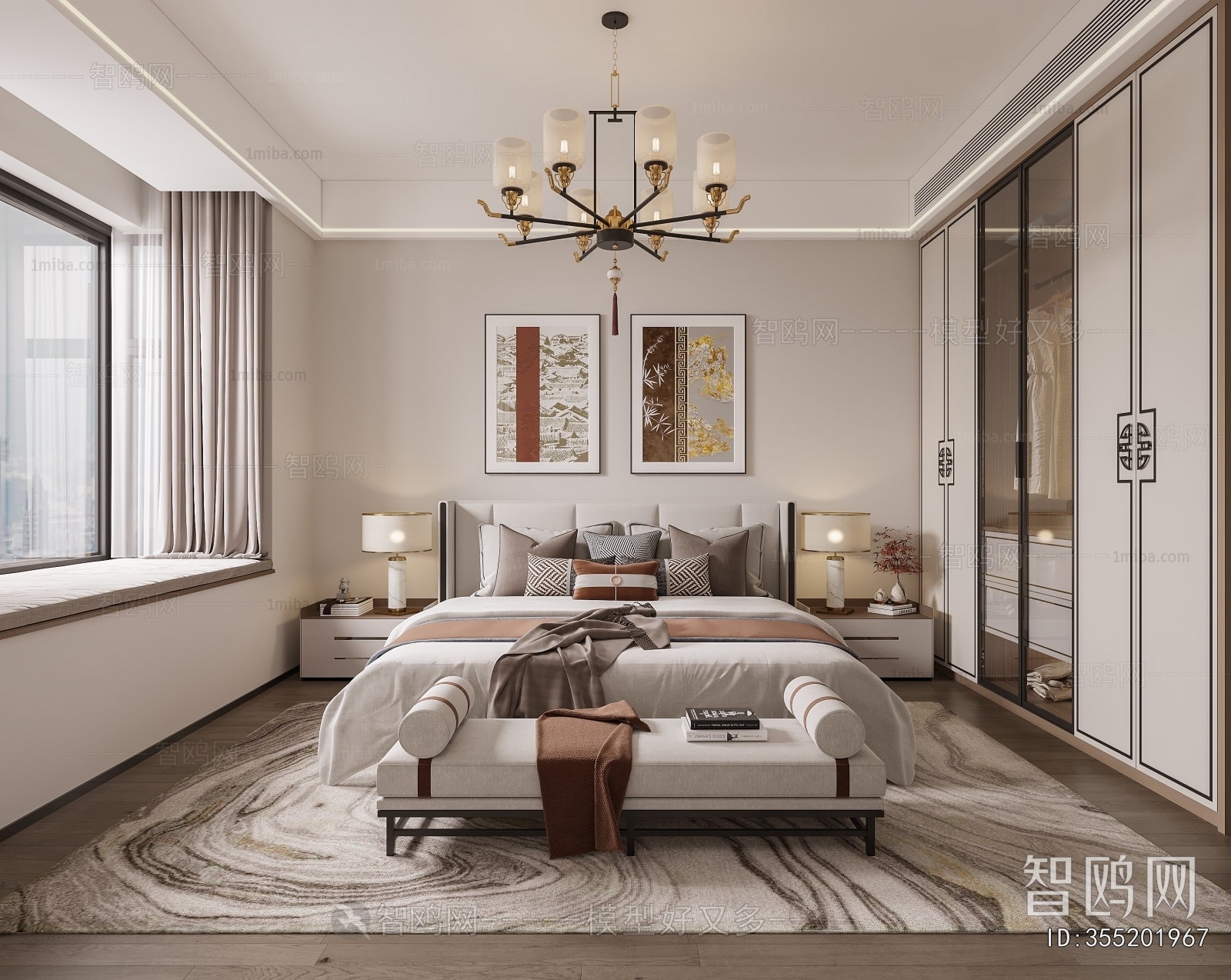 New Chinese Style A Living Room