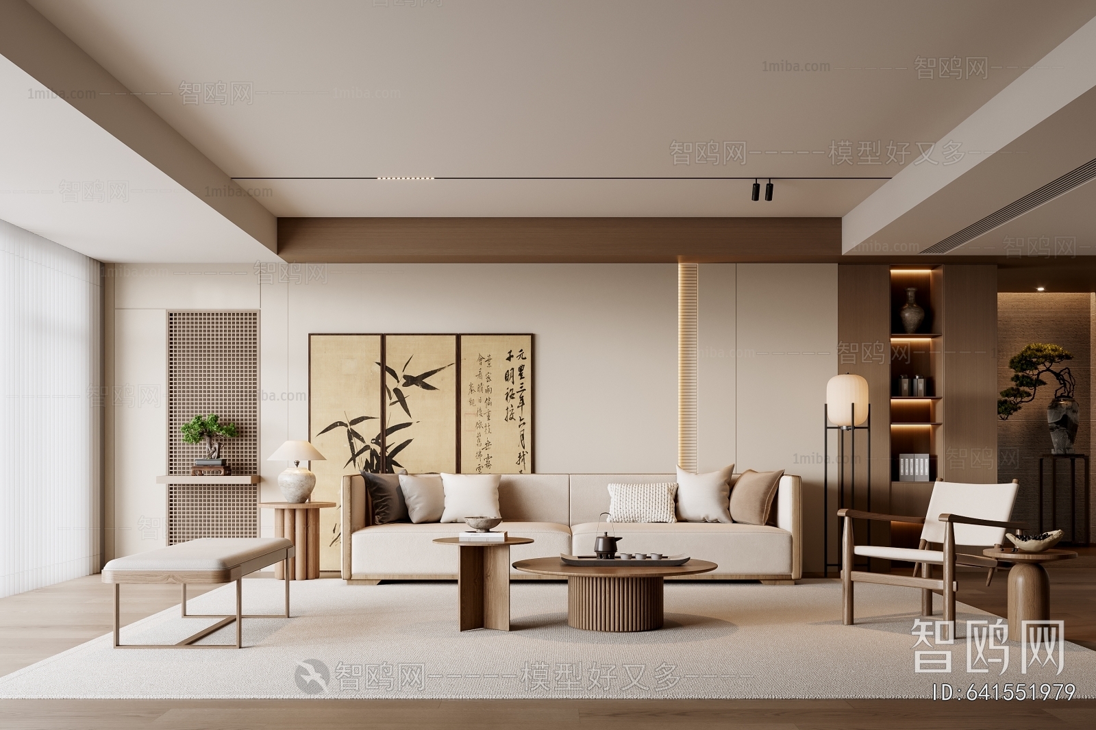 New Chinese Style A Living Room