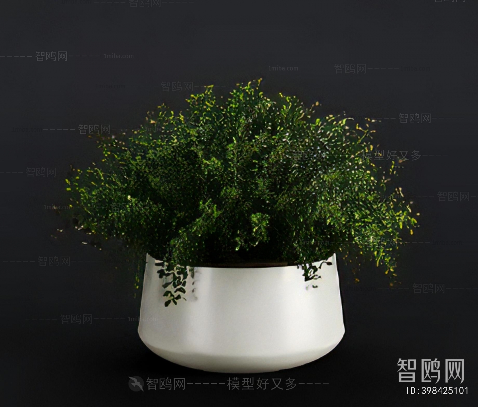 Modern Potted Green Plant