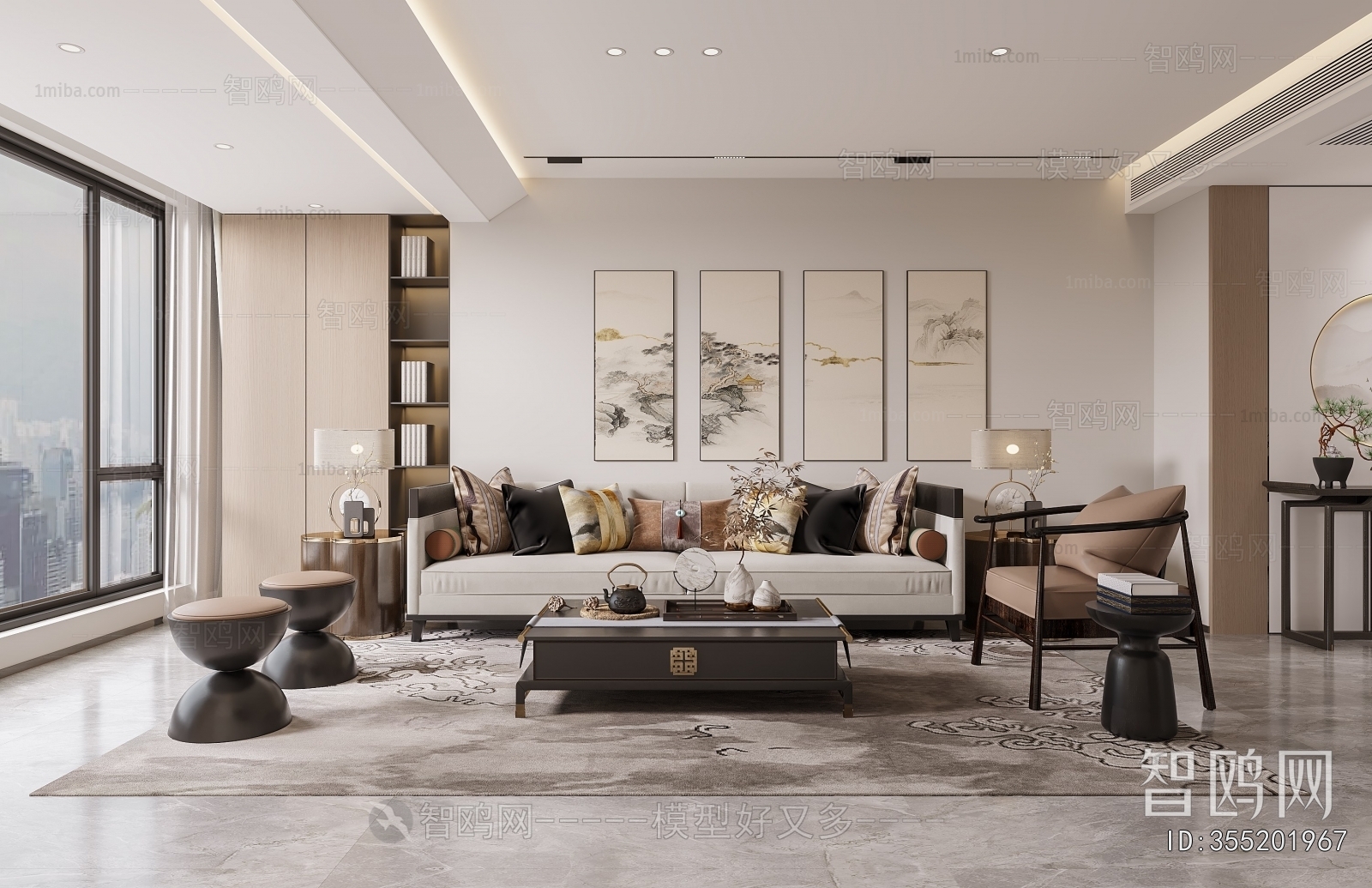 New Chinese Style A Living Room