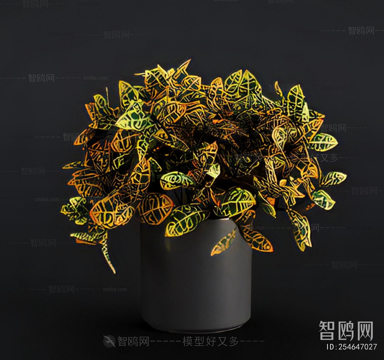 Modern Potted Green Plant