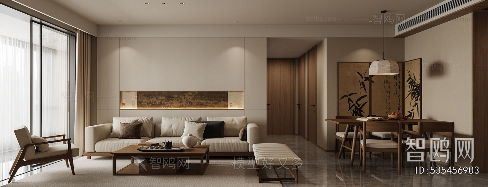 New Chinese Style A Living Room