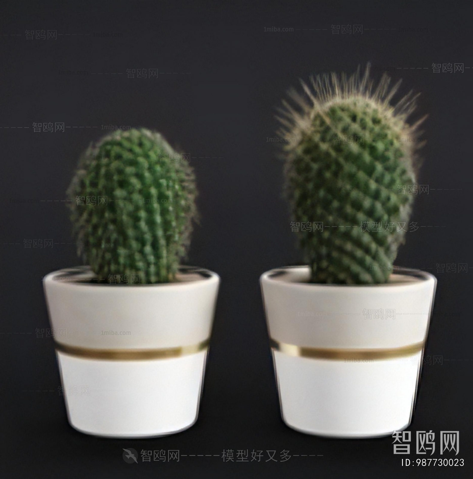 Modern Potted Green Plant