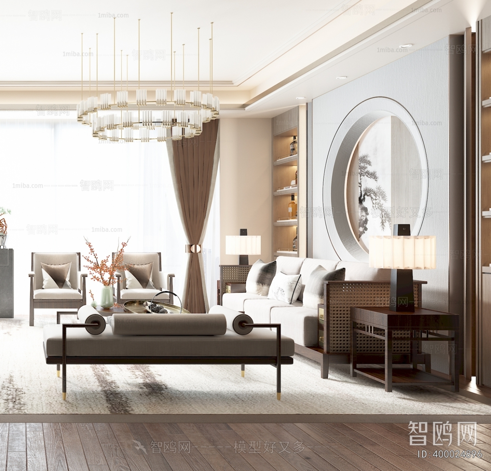 New Chinese Style A Living Room