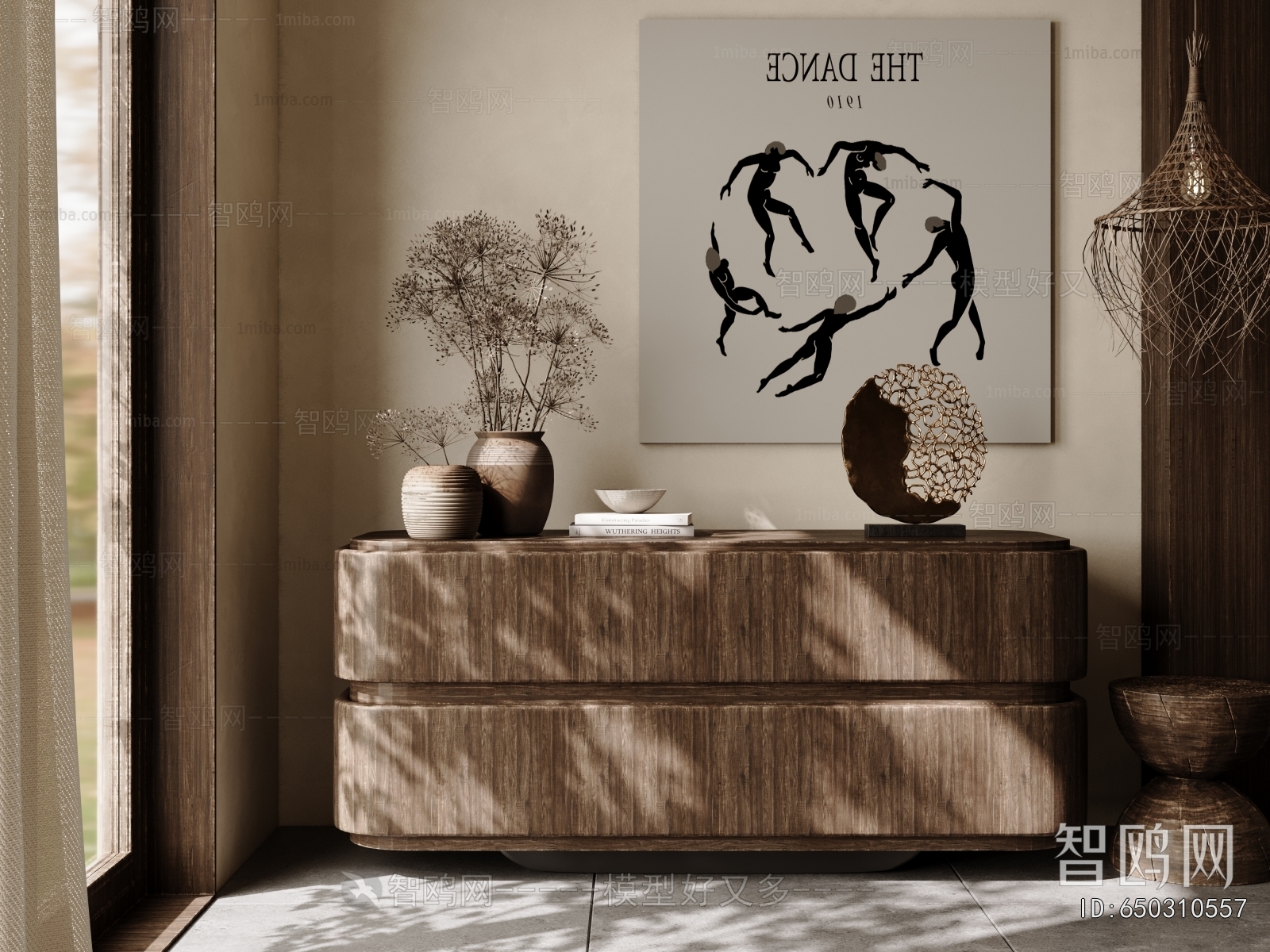 Wabi-sabi Style Side Cabinet