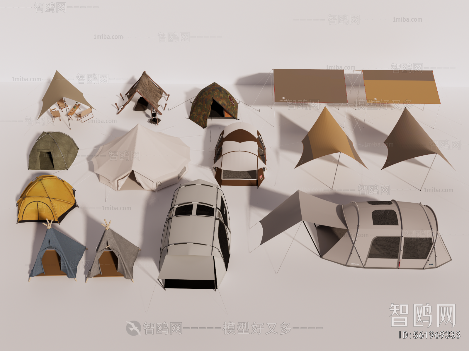 现代露营帐篷组合