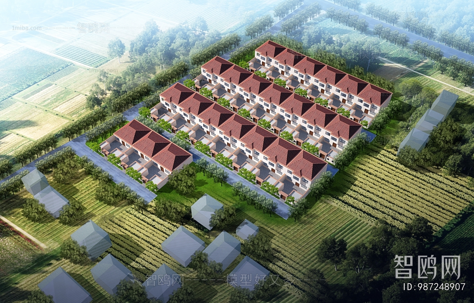 Modern Architectural Bird's-eye View Planning