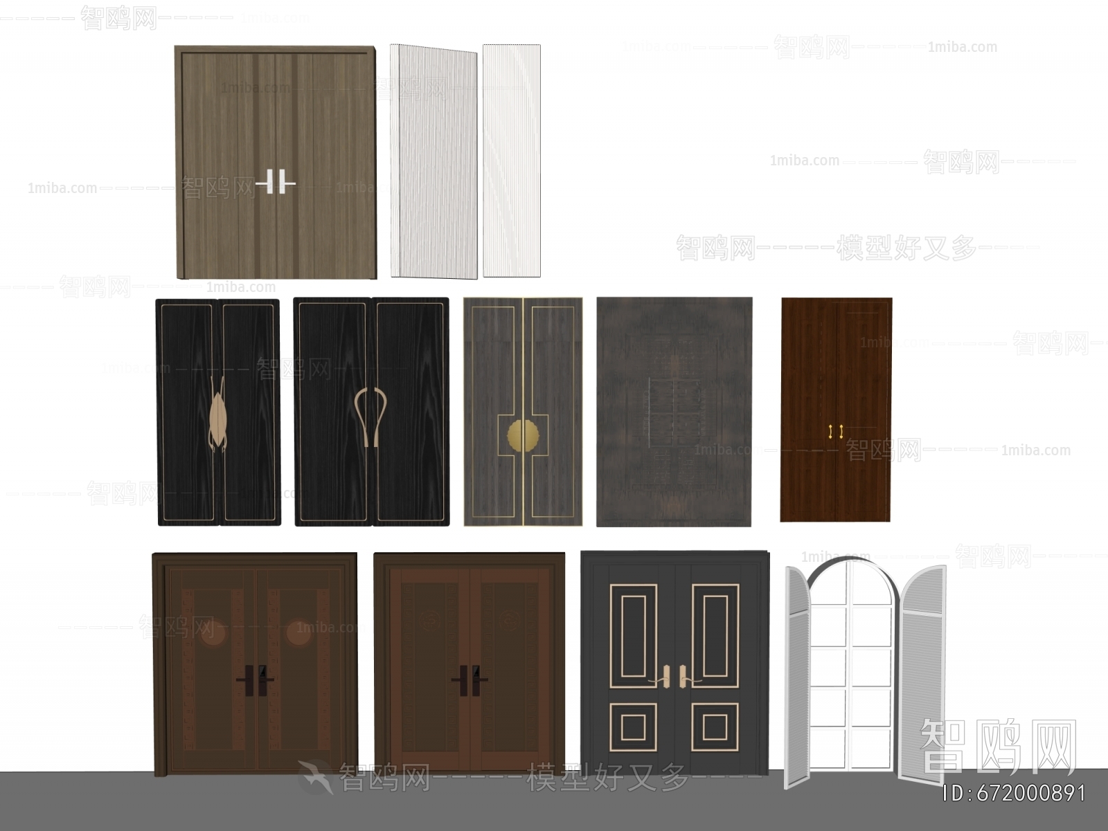 New Chinese Style Double Door