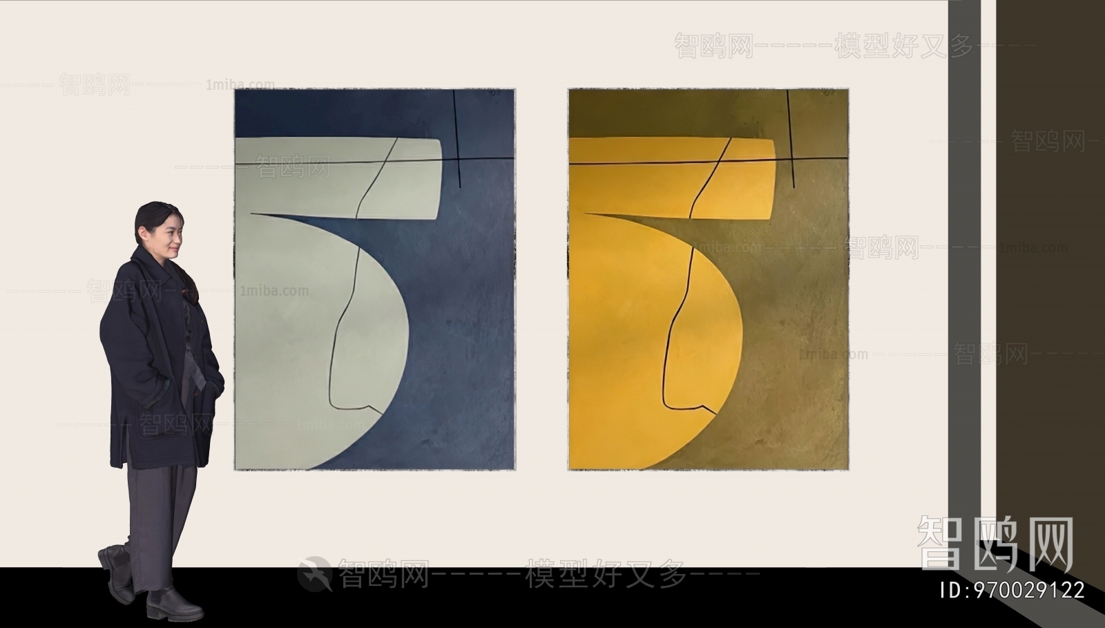 现代抽象装饰挂画组合