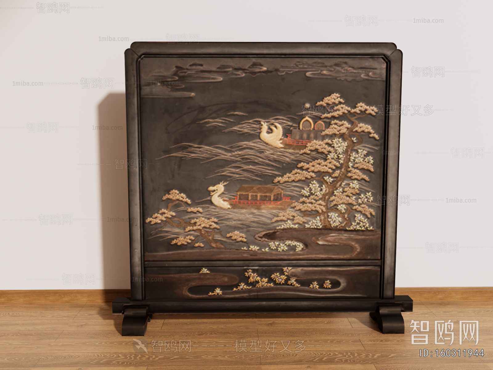 Chinese Style Wooden Screen Partition