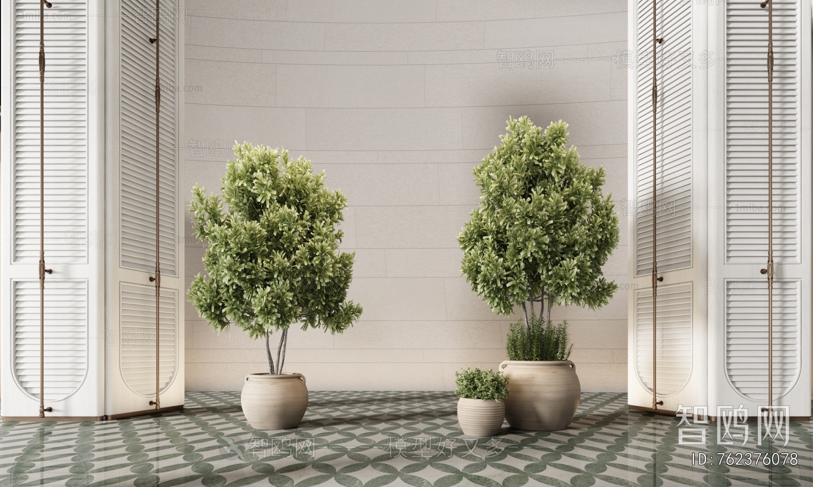 Modern Ground Green Plant Potted Plants