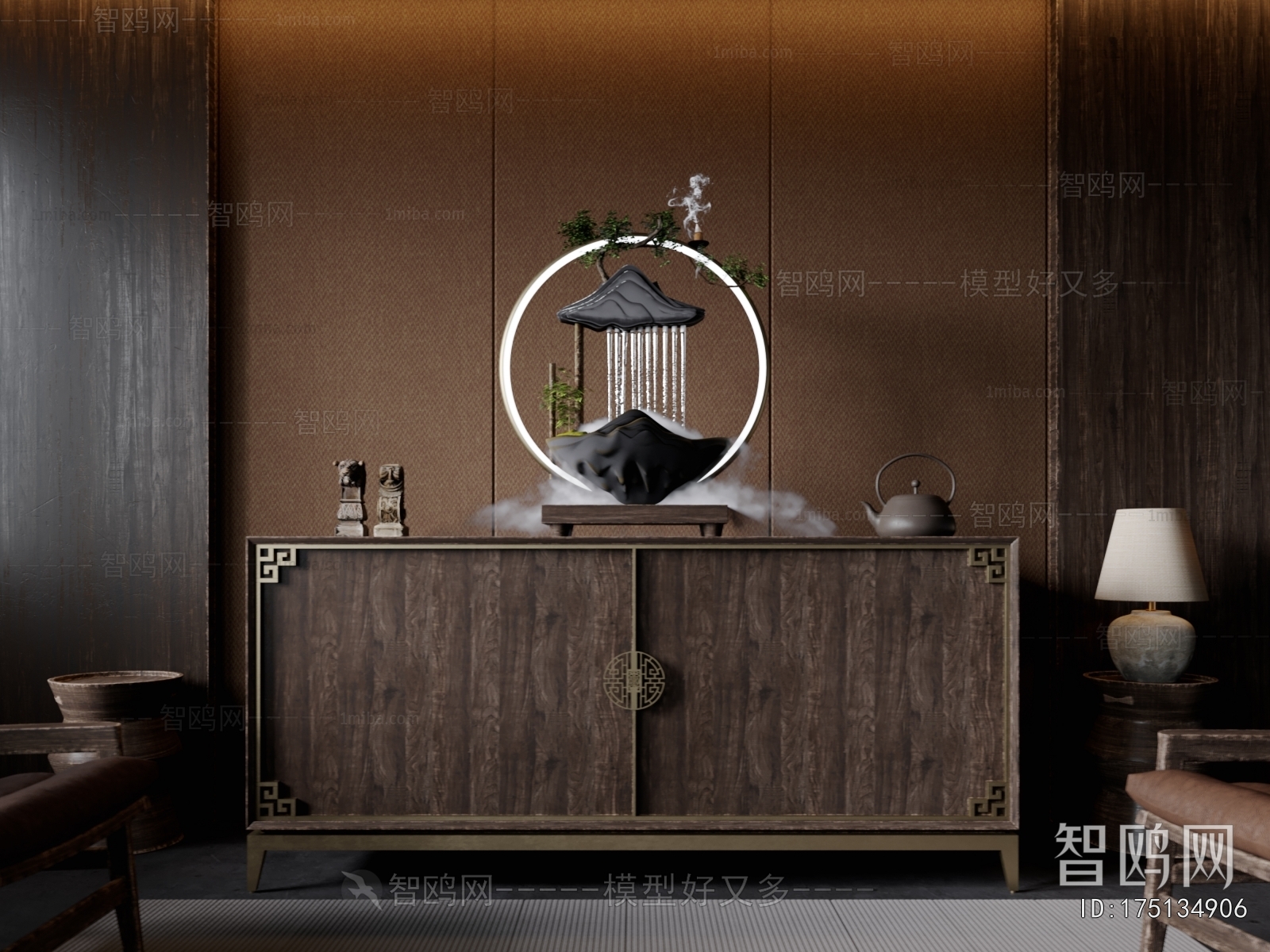 Wabi-sabi Style Side Cabinet