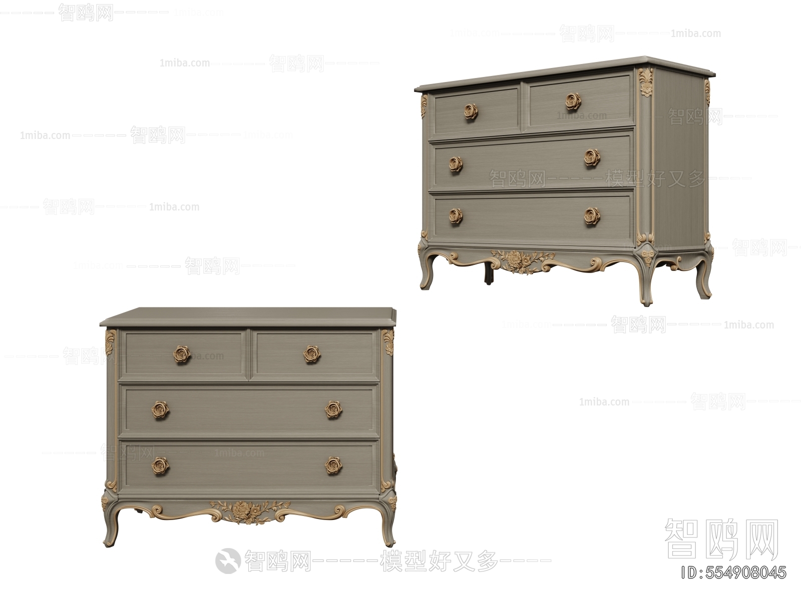 French Style Bedside Cupboard