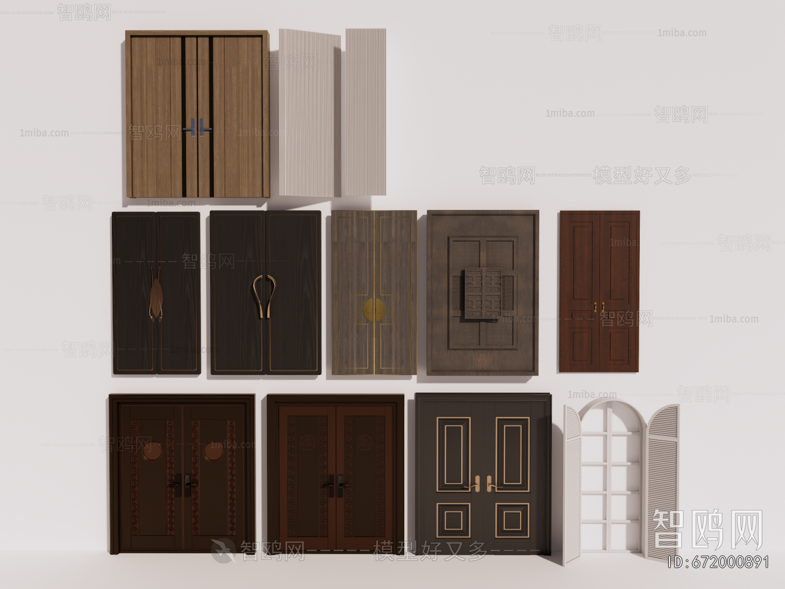 New Chinese Style Double Door