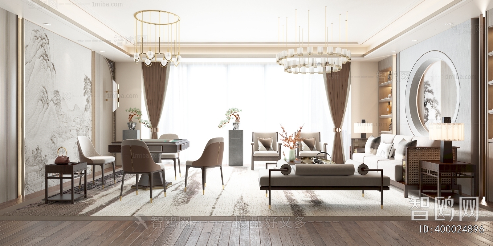 New Chinese Style A Living Room