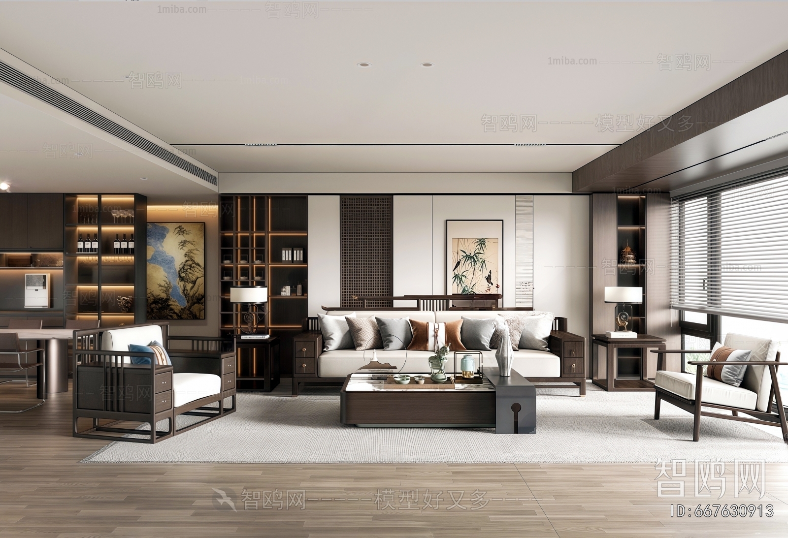 New Chinese Style A Living Room