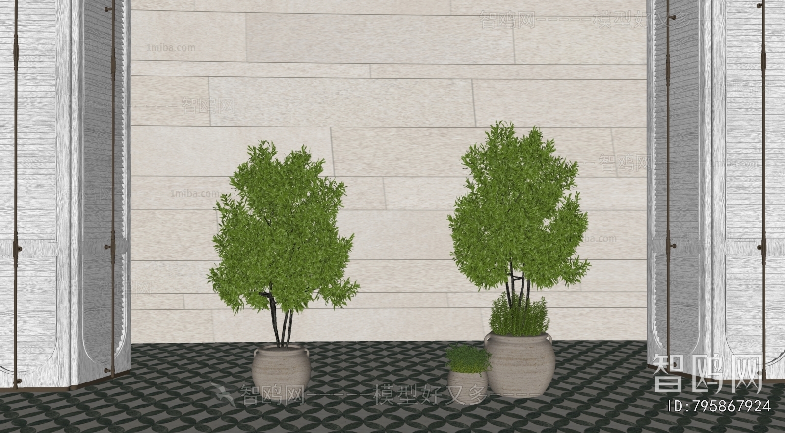 Modern Ground Green Plant Potted Plants
