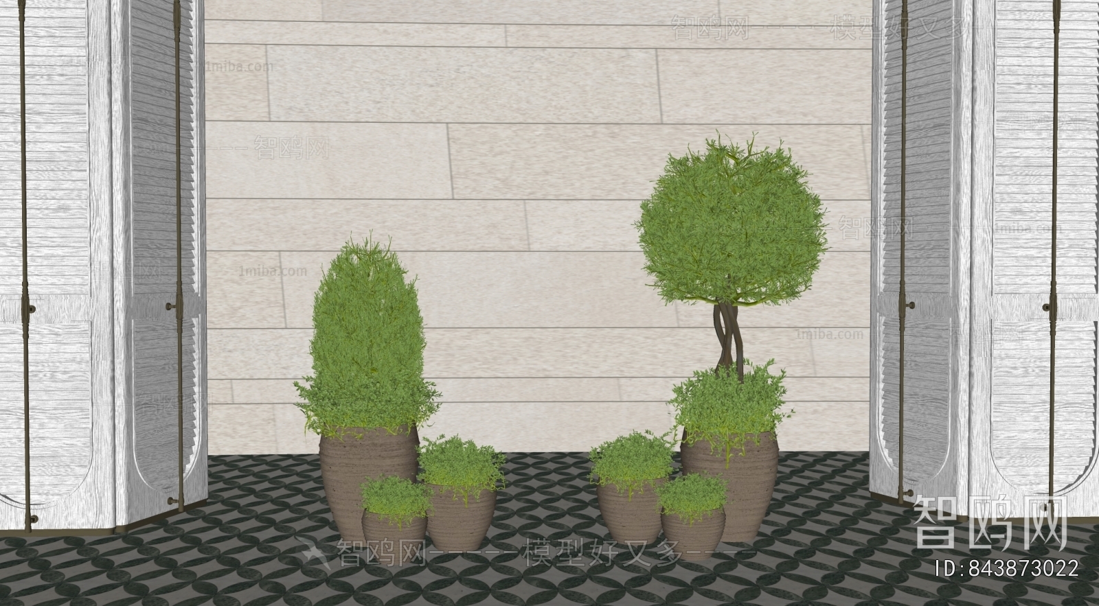 Modern Ground Green Plant Potted Plants