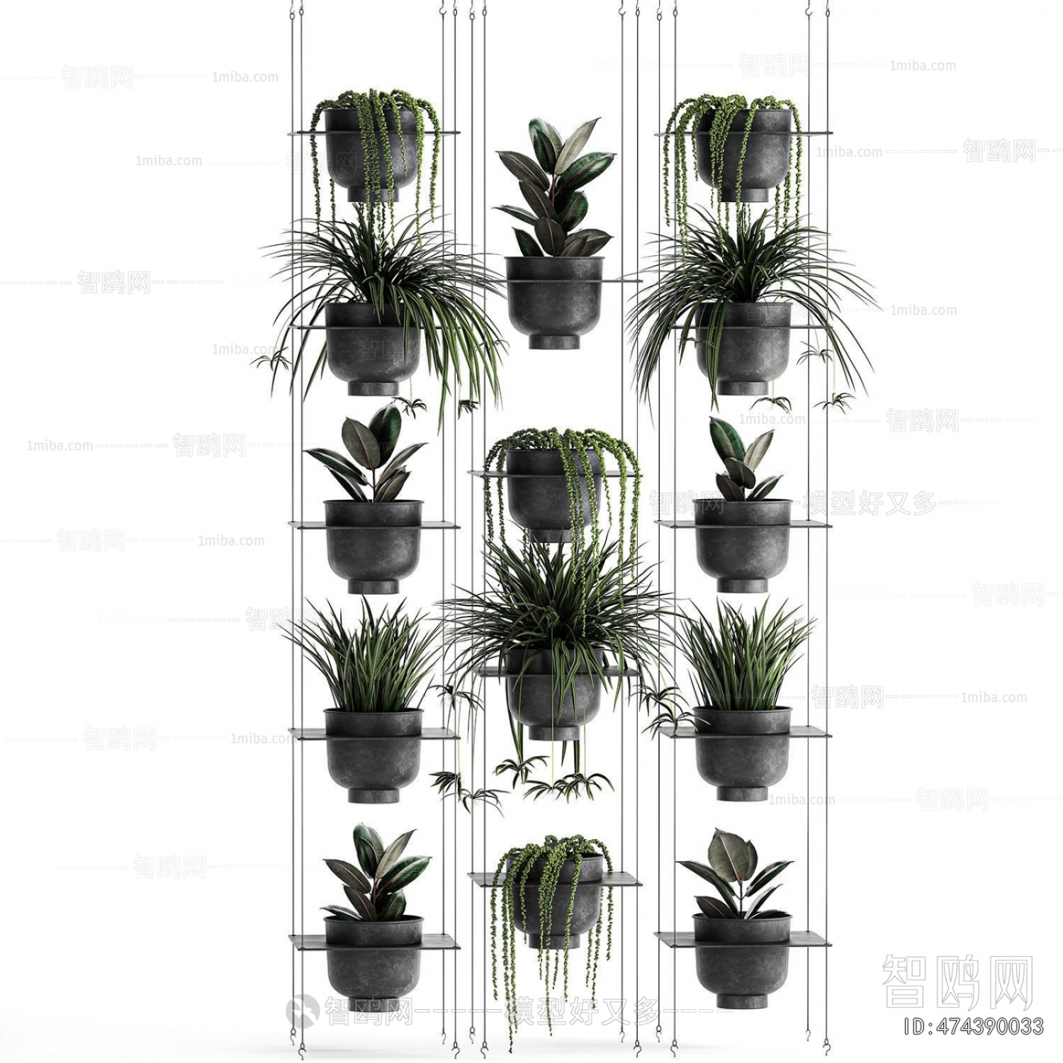 Modern Potted Green Plant