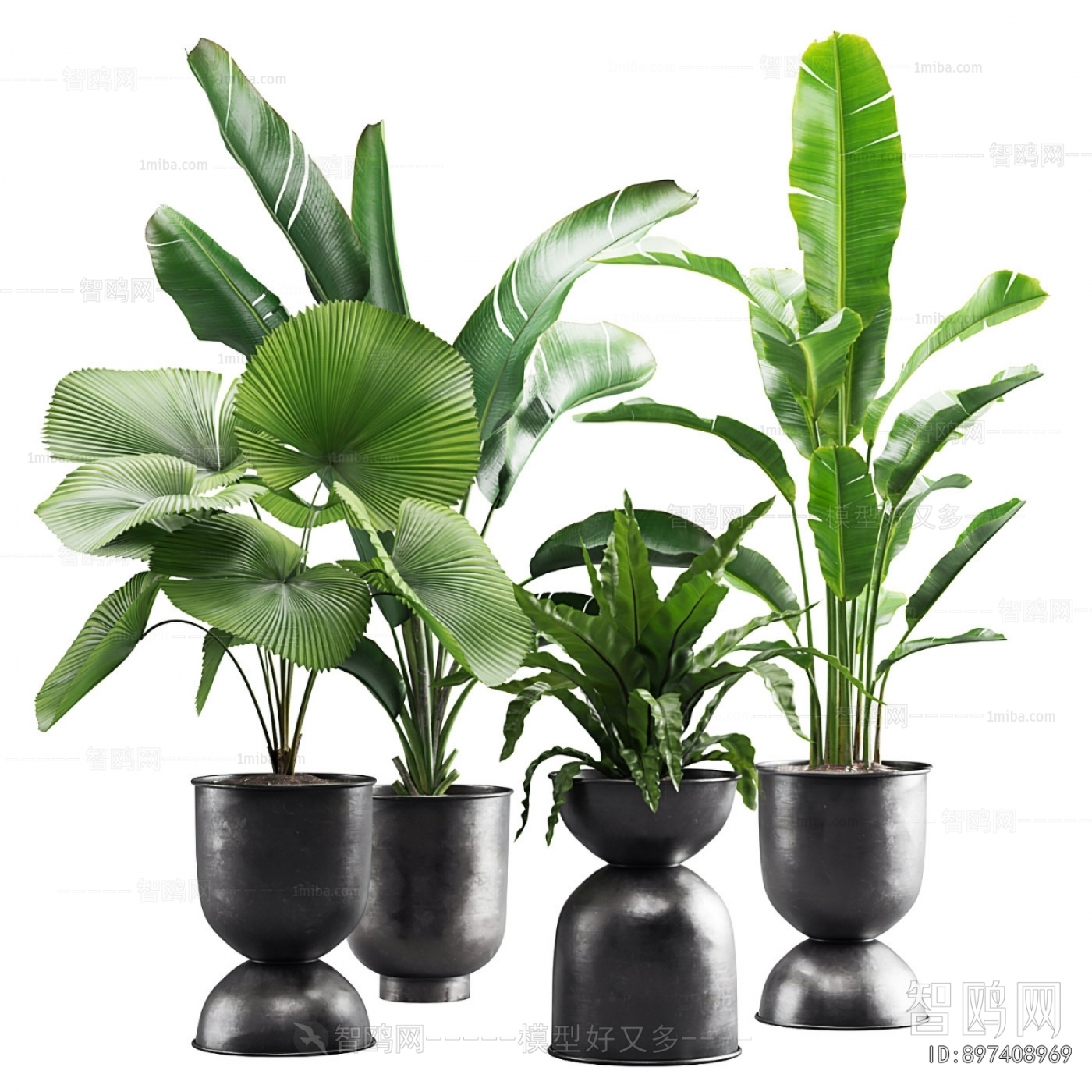 Modern Ground Green Plant Potted Plants