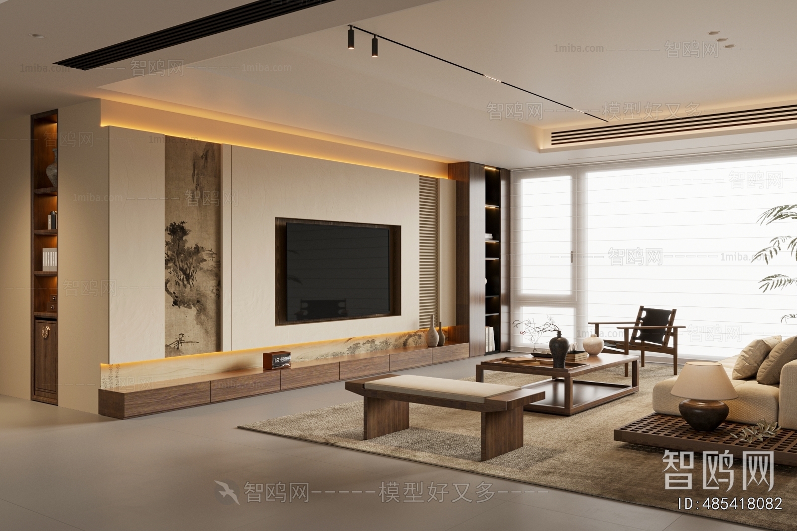 New Chinese Style A Living Room