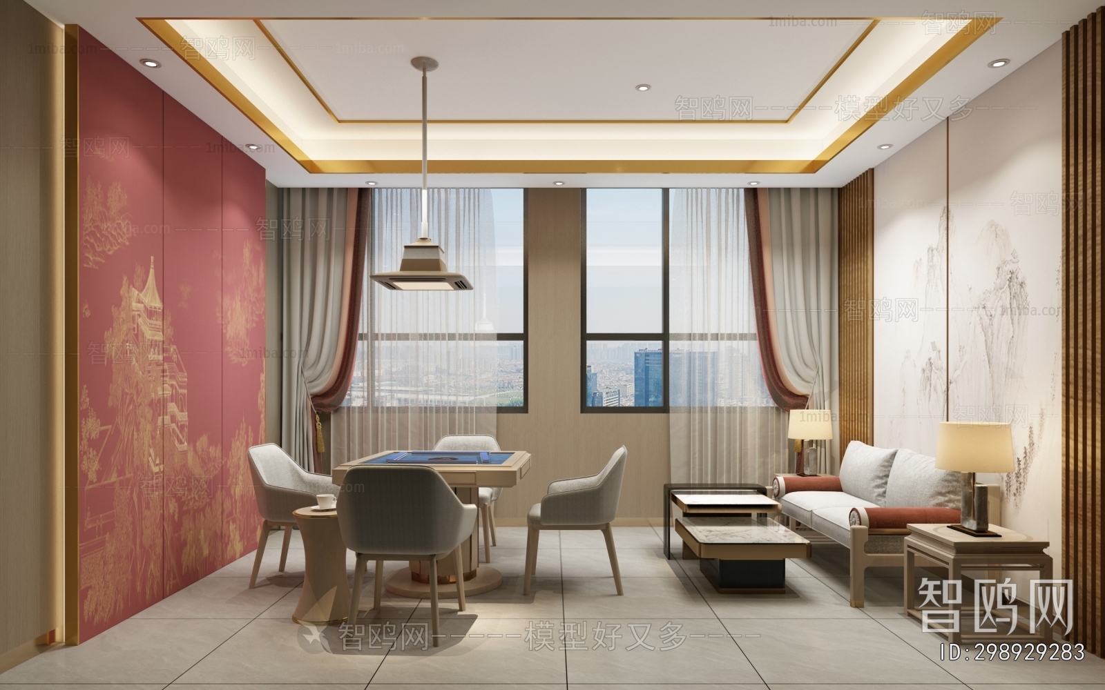 New Chinese Style Chess And Card Room