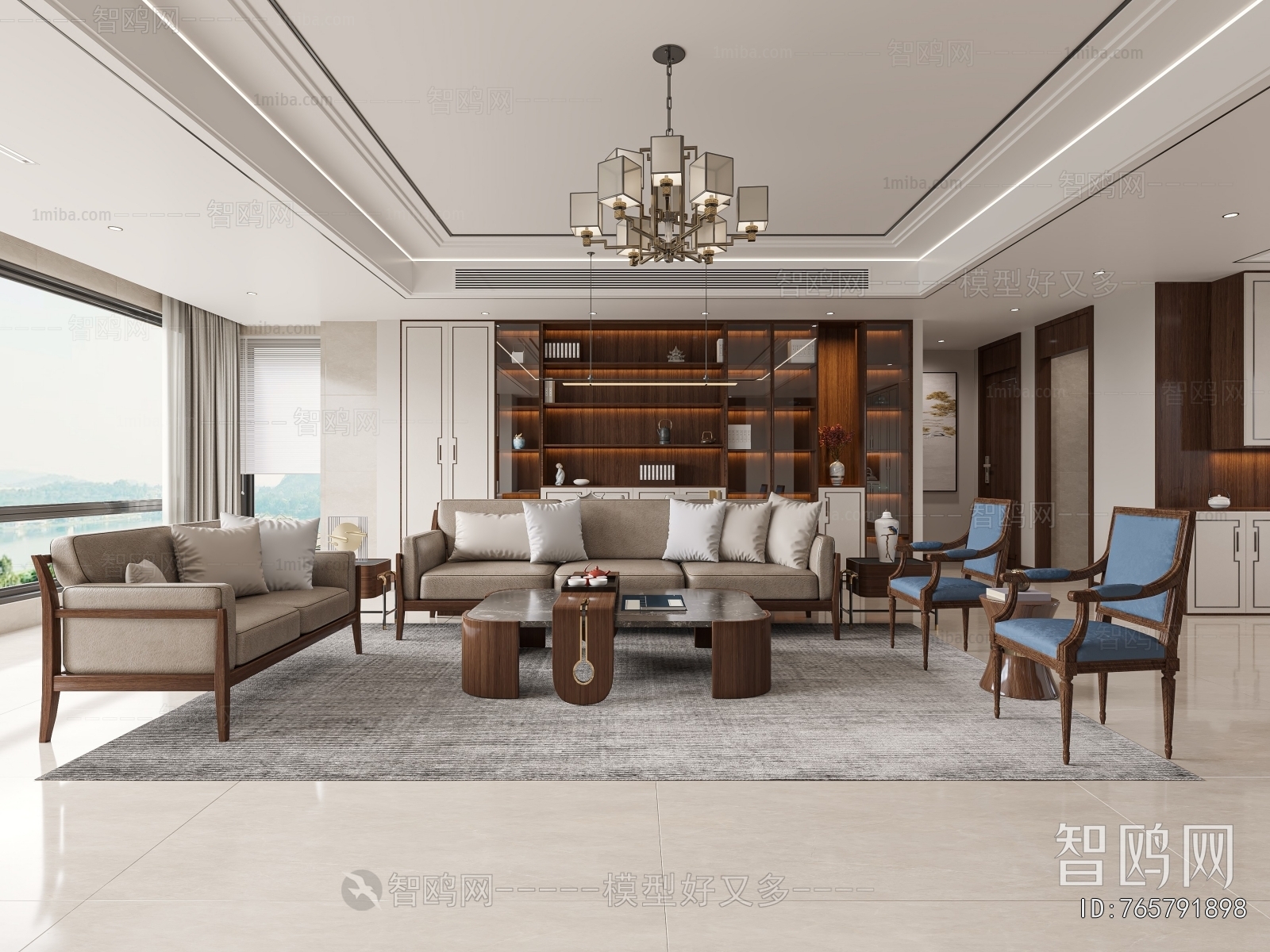 New Chinese Style A Living Room