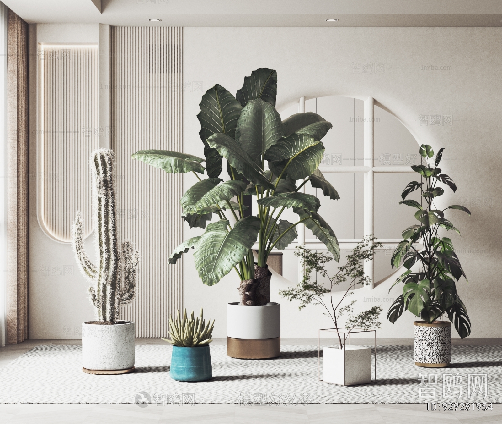 Modern Ground Green Plant Potted Plants