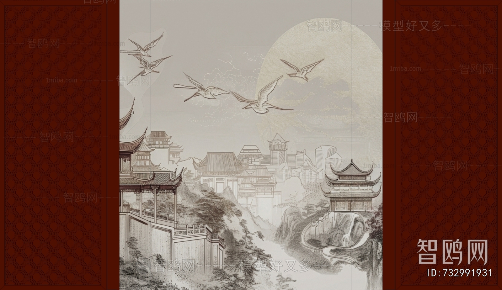 New Chinese Style TV Wall