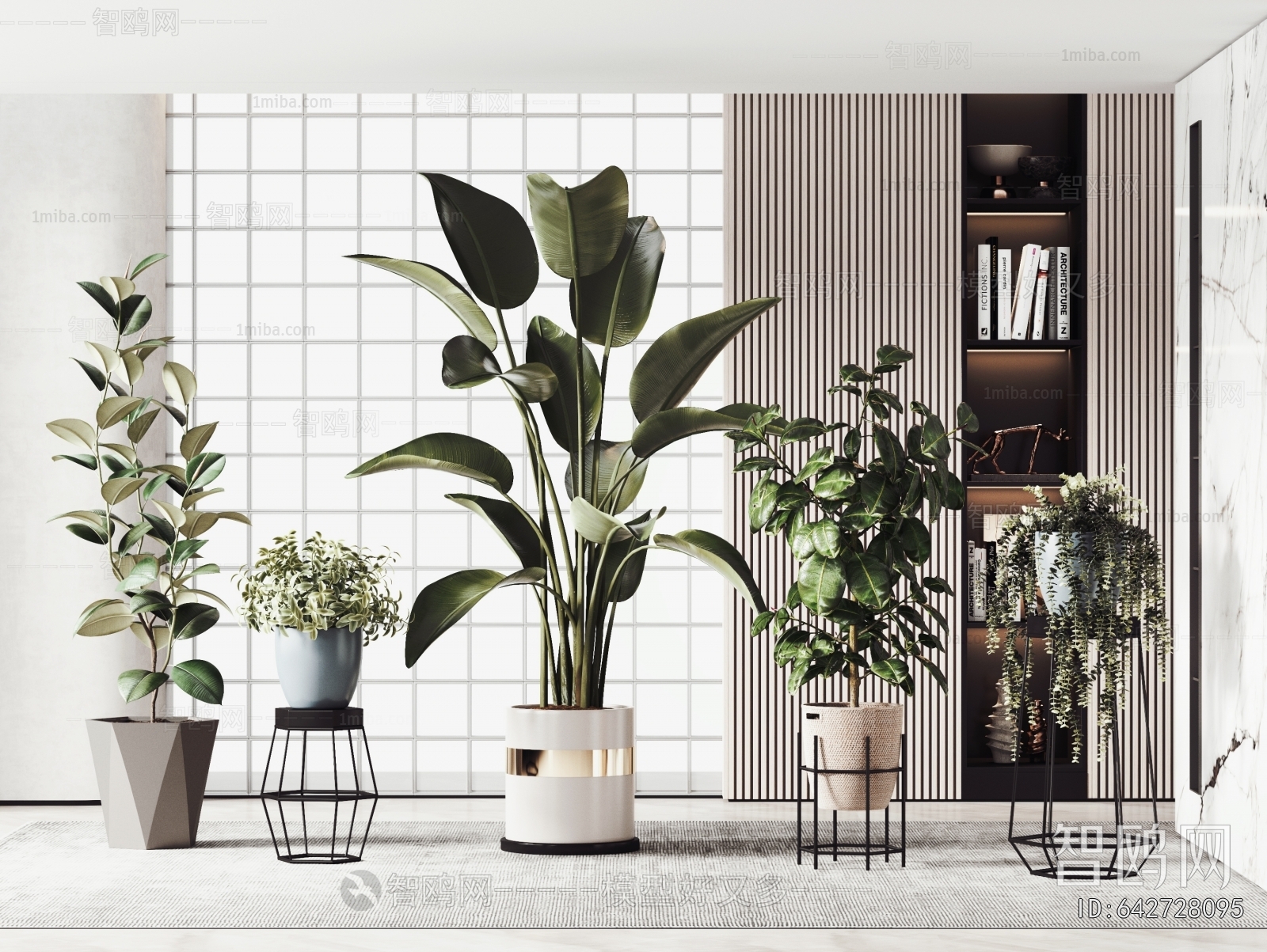 Modern Potted Green Plant