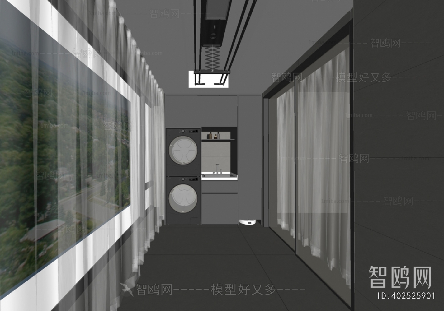 Modern Balcony Laundry Room