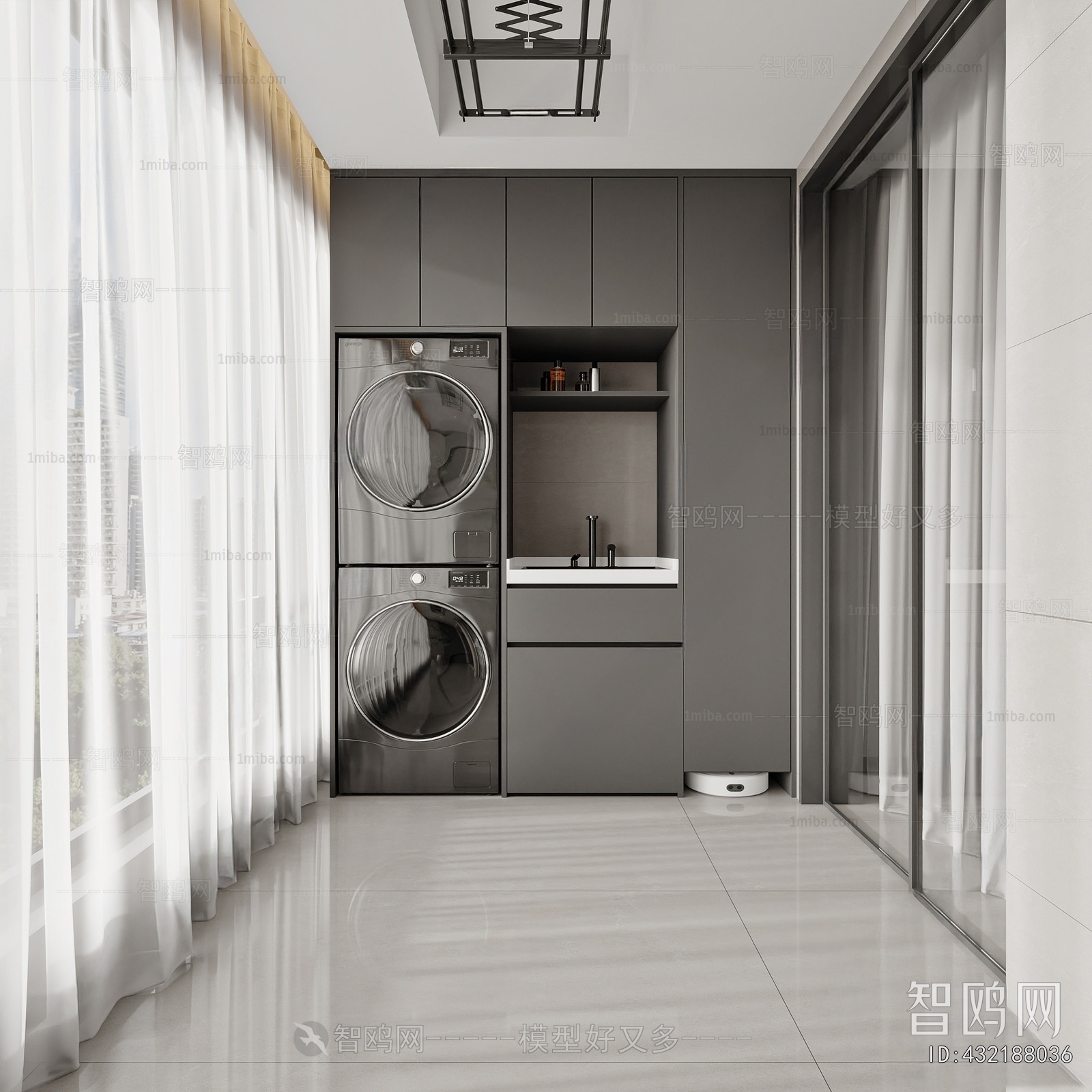 Modern Balcony Laundry Room